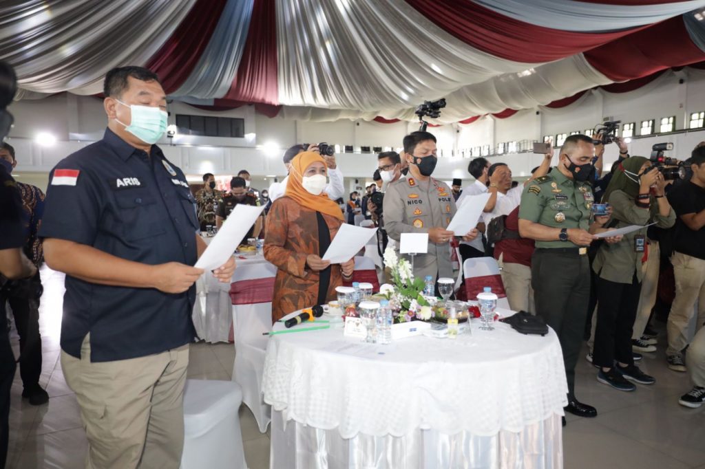 Forkopimda Jawa Timur bersama elemen masyarakat Madura, Kamis (19/5/2022) telah melaksanakan Deklarasi secara serempak di empat Kabupaten wilayah Madura, dengan tema “Madura Produktif Tanpa Narkoba”